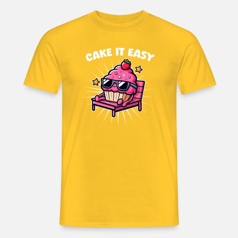 Cupcake Chill Cake Es ist einfach - Männer T-Shirt - Gelb