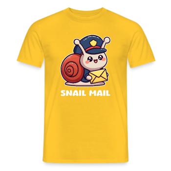 Boten-Schnecke - Männer T-Shirt - Gelb - Vorne - AI Model Male 178 dark (178cm)