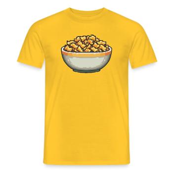 Popcorn Bowl Pixel Art - Men's T-Shirt - yellow - Front - AI Model Male 178 dark (178cm)