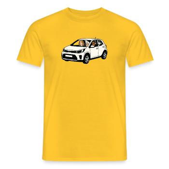Grandma Karin - Men's T-Shirt - yellow - Front - AI Model Male 178 dark (178cm)