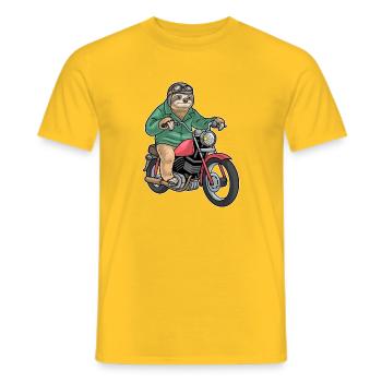 Moto paresseux - T-shirt homme - jaune - Devant - AI Model Male 178 dark (178cm)