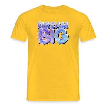 Dream Big in Glitzer-3D Buchstaben - Männer T-Shirt - Gelb - Vorne - AI Model Male 178 dark (178cm)