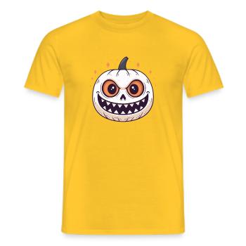 Citrouille sourire sinistre - T-shirt homme - jaune - Devant - AI Model Male 178 dark (178cm)