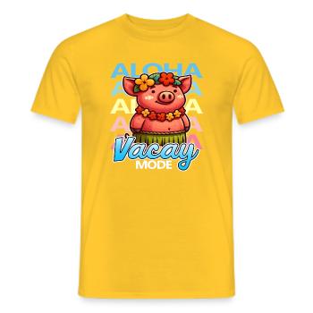 Aloha Vacay Schwein - Männer T-Shirt - Gelb - Vorne - AI Model Male 178 dark (178cm)