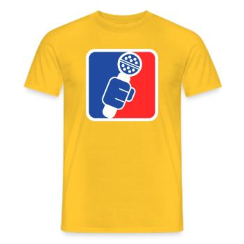 Microphone Check League Icon – Sports Fan - Men's T-Shirt - yellow - Front - AI Model Male 178 dark (178cm)