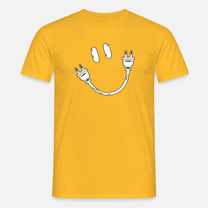 Electricity Schuko Plug Socket Electrical Gift - Men's T-Shirt - yellow