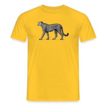 Schwarzweiß Leopard Muster - Männer T-Shirt - Gelb - Vorne - AI Model Male 178 dark (178cm)