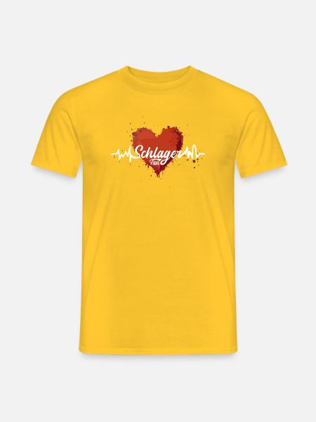 Schlagerfan, Herzbeat, Schlagermusik, Hitparade - Men's T-Shirt - yellow