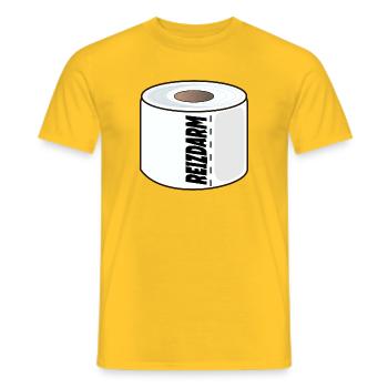 INTESTIN IRRITABLE, PAPIER TOILETTE, DIGESTION - T-shirt homme - jaune - Devant - AI Model Male 178 dark (178cm)