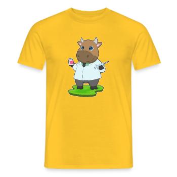 Kuh Arzt Medizin - Männer T-Shirt - Gelb - Vorne - AI Model Male 178 dark (178cm)