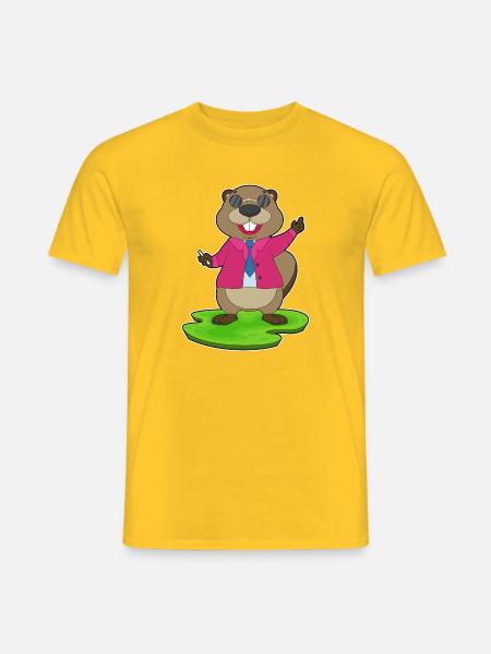 Biber Lehrer Kreide Schule - Männer T-Shirt - Gelb