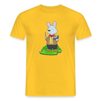 Bunny Teacher Book School - Men's T-Shirt - yellow - Front - AI Model Male 178 dark (178cm)