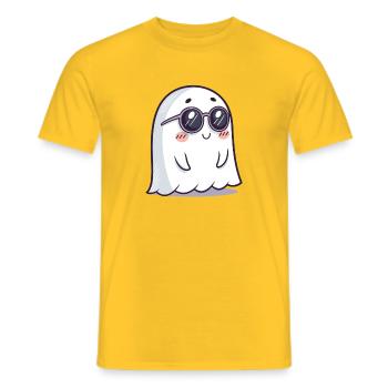 Ghost Chic Schwarze Cartoon-Brille - Männer T-Shirt - Gelb - Vorne - AI Model Male 178 dark (178cm)