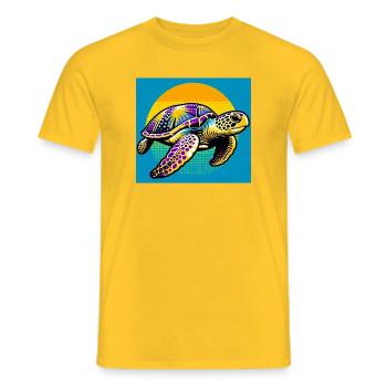 turtle - Men's T-Shirt - yellow - Front - AI Model Male 178 dark (178cm)
