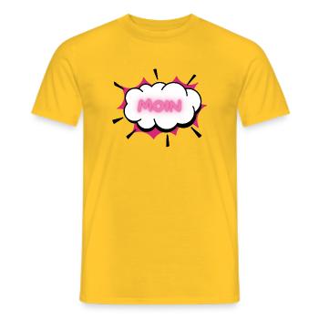 MOIN Neon Wolke - Männer T-Shirt - Gelb - Vorne - AI Model Male 178 dark (178cm)
