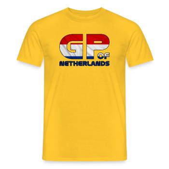 netherlands_gp - Men's T-Shirt - yellow - Front - AI Model Male 178 dark (178cm)
