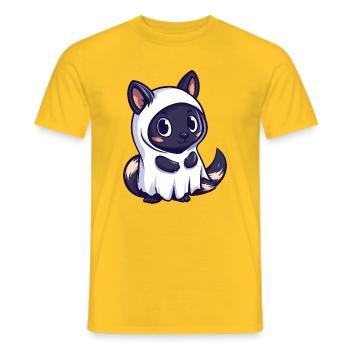 Skunk Halloween Ghost - Men's T-Shirt - yellow - Front - AI Model Male 178 dark (178cm)