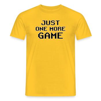 Nur noch ein Spiel – Pixel Art Motivation - Männer T-Shirt - Gelb - Vorne - AI Model Male 178 dark (178cm)