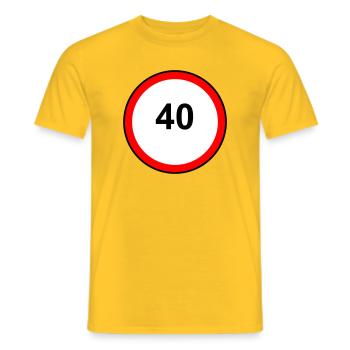 40erKreis Signet - Männer T-Shirt - Gelb - Vorne - AI Model Male 178 dark (178cm)
