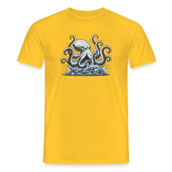 Kraken-Tintenfisch-Oktopus - Männer T-Shirt - Gelb - Vorne - AI Model Male 178 dark (178cm)