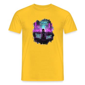 Cyberpunk_DJ_Party - Männer T-Shirt - Gelb - Vorne - AI Model Male 178 dark (178cm)