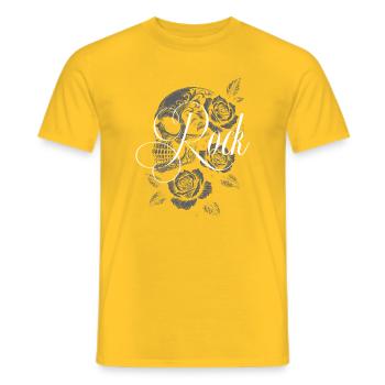 Gothique Rose Crâne Rock Graphique - T-shirt homme - jaune - Devant - AI Model Male 178 dark (178cm)