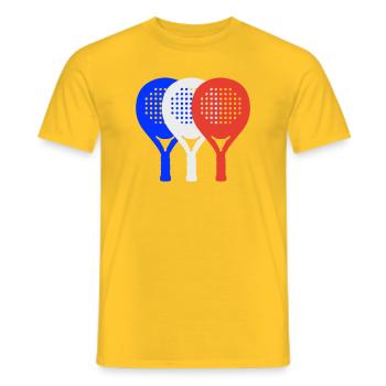 padel-france2 - Men's T-Shirt - yellow - Front - AI Model Male 178 dark (178cm)