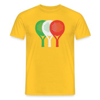padel-italia2 - Männer T-Shirt - Gelb - Vorne - AI Model Male 178 dark (178cm)