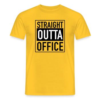 Straight outta office - Men's T-Shirt - yellow - Front - AI Model Male 178 dark (178cm)