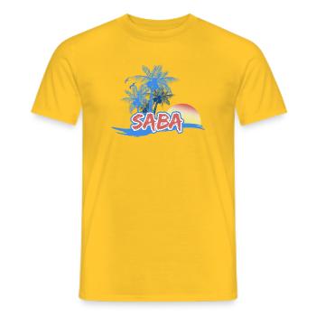 Saba as a beach - Men's T-Shirt - yellow - Front - AI Model Male 178 dark (178cm)