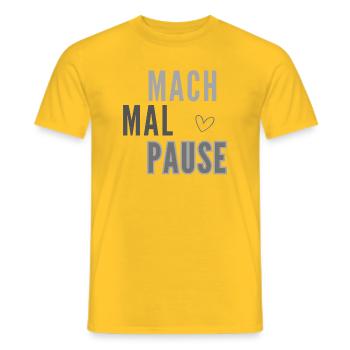 Mach Mal Pause Layout - Männer T-Shirt - Gelb - Vorne - AI Model Male 178 dark (178cm)
