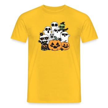 Halloween Party Figuren - Männer T-Shirt - Gelb - Vorne - AI Model Male 178 dark (178cm)