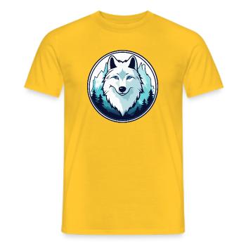 Polarwolf (Kopf) - Männer T-Shirt - Gelb - Vorne - AI Model Male 178 dark (178cm)