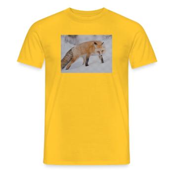Schnee-Fuchs Pixelkunst - Männer T-Shirt - Gelb - Vorne - AI Model Male 178 dark (178cm)