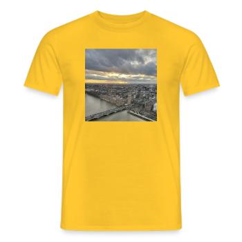 L’art de Londres - T-shirt homme - jaune - Devant - AI Model Male 178 dark (178cm)