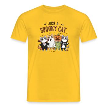 Nur eine gruselige Katze - Männer T-Shirt - Gelb - Vorne - AI Model Male 178 dark (178cm)