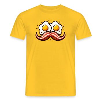 Mustache Eggs Duo Cartoon - Men's T-Shirt - yellow - Front - AI Model Male 178 dark (178cm)