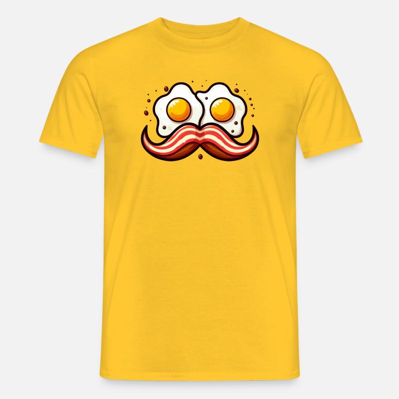 Schnurrbart Eier Duo Karikatur - Männer T-Shirt - Gelb