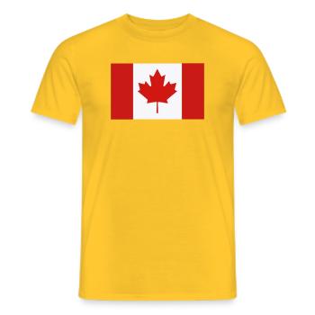 Roter Ahornblatt Kanada Flagge - Männer T-Shirt - Gelb - Vorne - AI Model Male 178 dark (178cm)