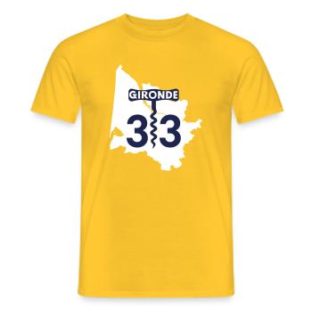 Gironde 33 - Männer T-Shirt - Gelb - Vorne - AI Model Male 178 dark (178cm)