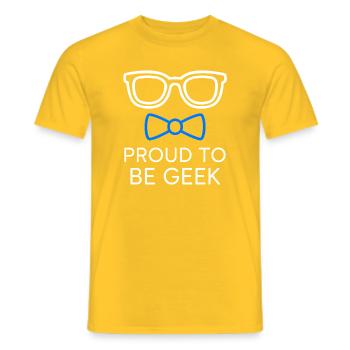 Proud to be Geek Glasses and Bow Tie - Men's T-Shirt - yellow - Front - AI Model Male 178 dark (178cm)