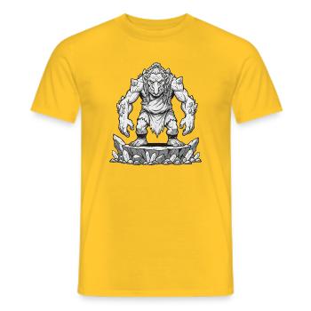 Troll auf dem Rock Plateau - Männer T-Shirt - Gelb - Vorne - AI Model Male 178 dark (178cm)