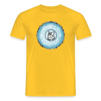 Katzenkreis Blau Silhouette - Männer T-Shirt - Gelb - Vorne - AI Model Male 178 dark (178cm)