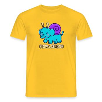 Snailphant - Slow & Strong - Men's T-Shirt - yellow - Front - AI Model Male 178 dark (178cm)