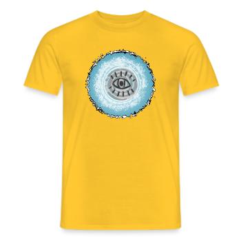 Eye in the swirling blue - Men's T-Shirt - yellow - Front - AI Model Male 178 dark (178cm)