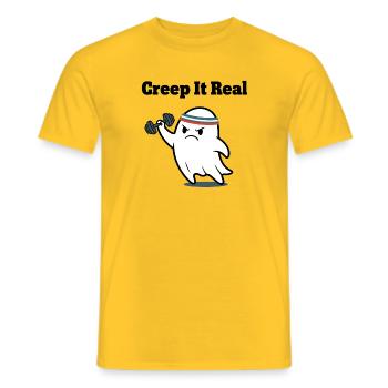 Creep It Real Ghost Workout - Men's T-Shirt - yellow - Front - AI Model Male 178 dark (178cm)