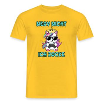 Annoying Not I Gamble - Einhorn Gaming - Men's T-Shirt - yellow - Front - AI Model Male 178 dark (178cm)