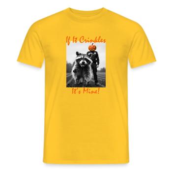 Halloween Waschbär - Männer T-Shirt - Gelb - Vorne - AI Model Male 178 dark (178cm)