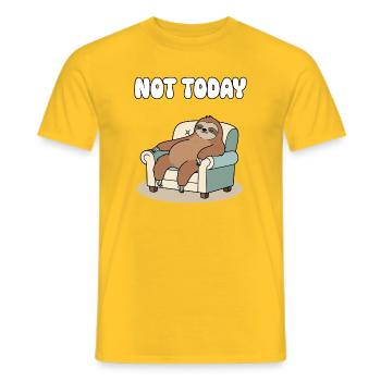 Nicht Heute Faultier Entspannung - Männer T-Shirt - Gelb - Vorne - AI Model Male 178 dark (178cm)