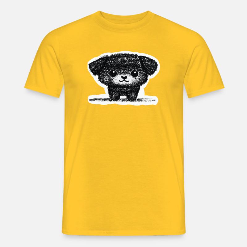 Winziges Hündchen (Grau) - Männer T-Shirt - Gelb